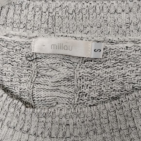Millau 100% Cotton Cable Knit Sweater Small Relaxed Fit Marled White Pullover - Picture 5 of 8
